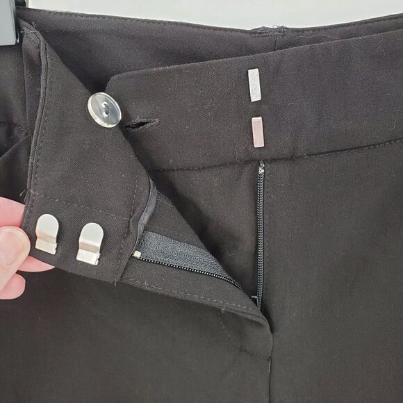 New York & Company Crop Pants Womens Size 4 Stretch Straight Mid Rise Black - Picture 3 of 9